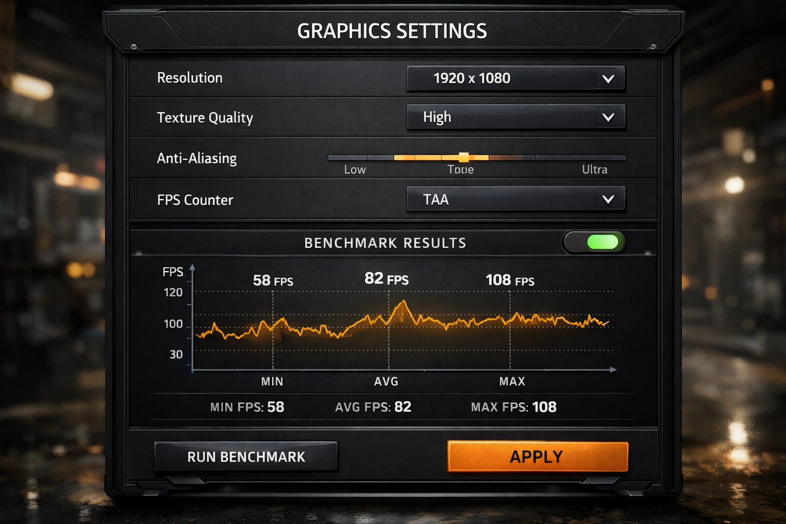 Oyun performans ayarlari ekrani